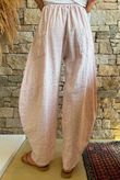 Sundaze Cheesecloth Chalk Stripe Classic Barrel Pant Rose